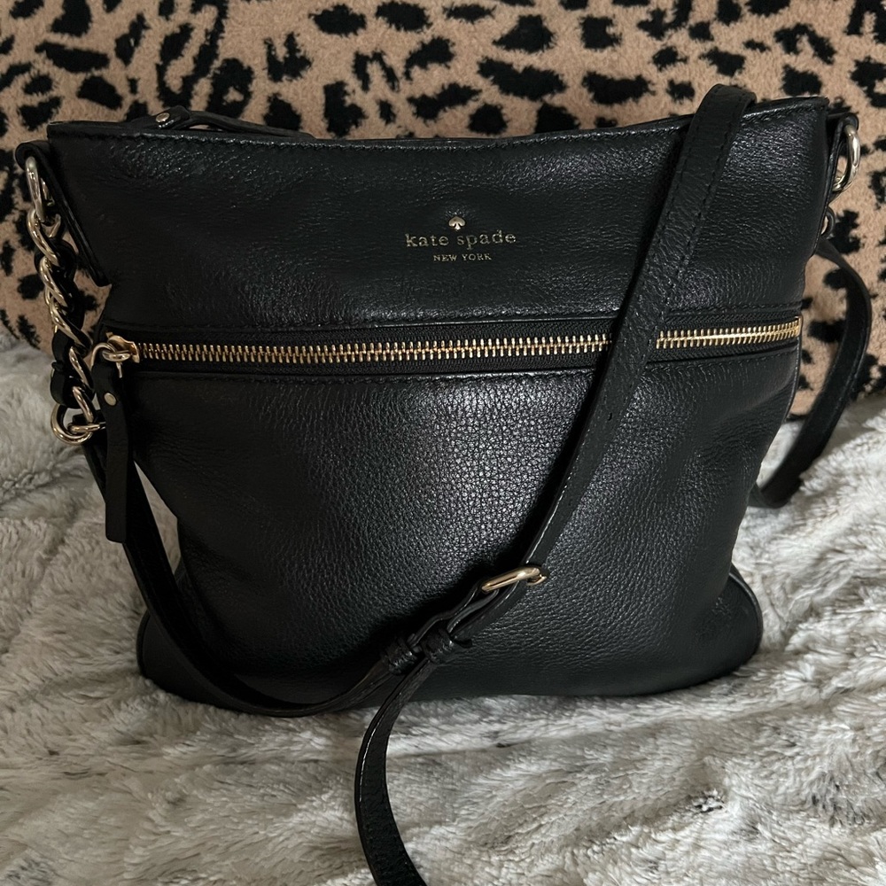 Kate Spade New York Jackson Street Melisse Handbag Black Leather Crossbody